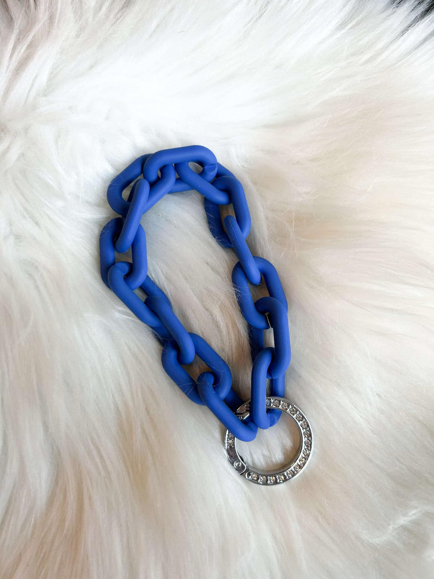 Blue Chain Wristlet