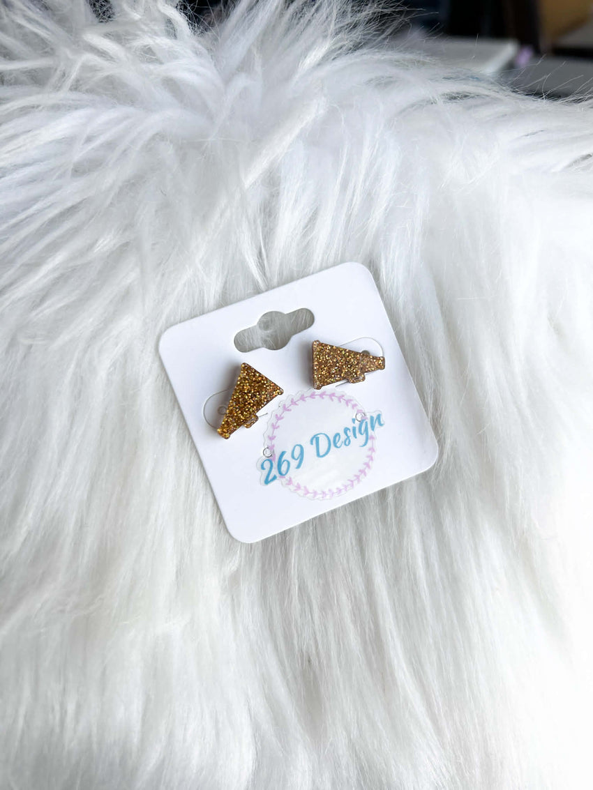 Glitter Megaphone Studs