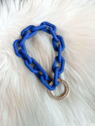 Blue Chain Wristlet