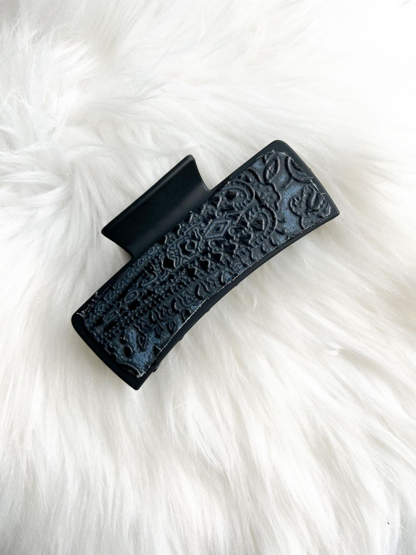 Embossed Leather Hair Clip (Large)