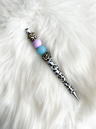 Leopard Print - Purple/Blue on Leopard Print Pen