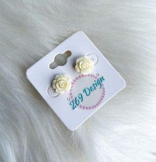 Rose Studs - Ivory