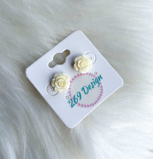 Rose Studs - Ivory