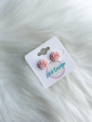 Rose Studs - Light Pink