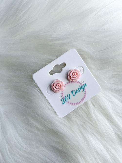 Rose Studs - Light Pink