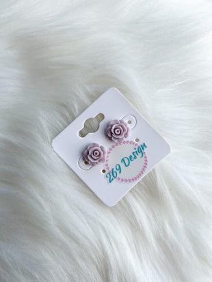 Rose Studs - Lavender
