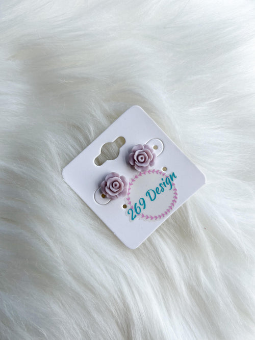 Rose Studs - Lavender