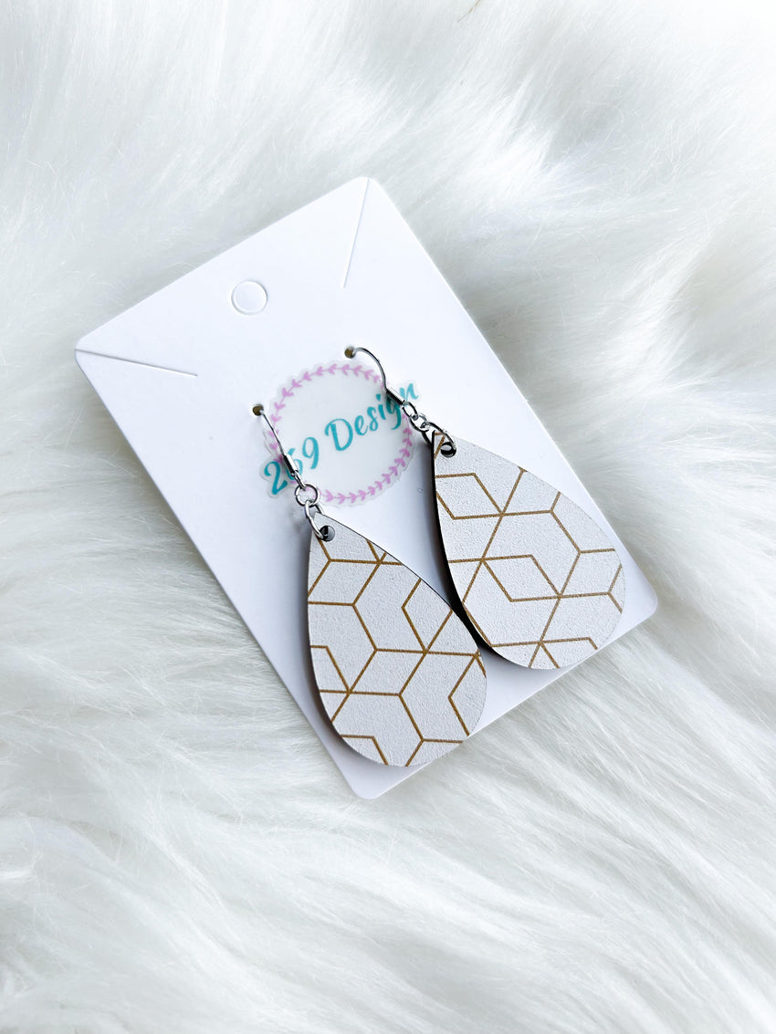 White and Gold Teardrops