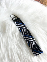 Thin Blue Line Flag Keychain