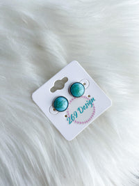 Turquoise Marble Dome Studs