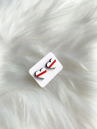 White Heart, Thin Red Line Studs (Nursing)