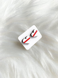 White Heart, Thin Red Line Studs (Nursing)