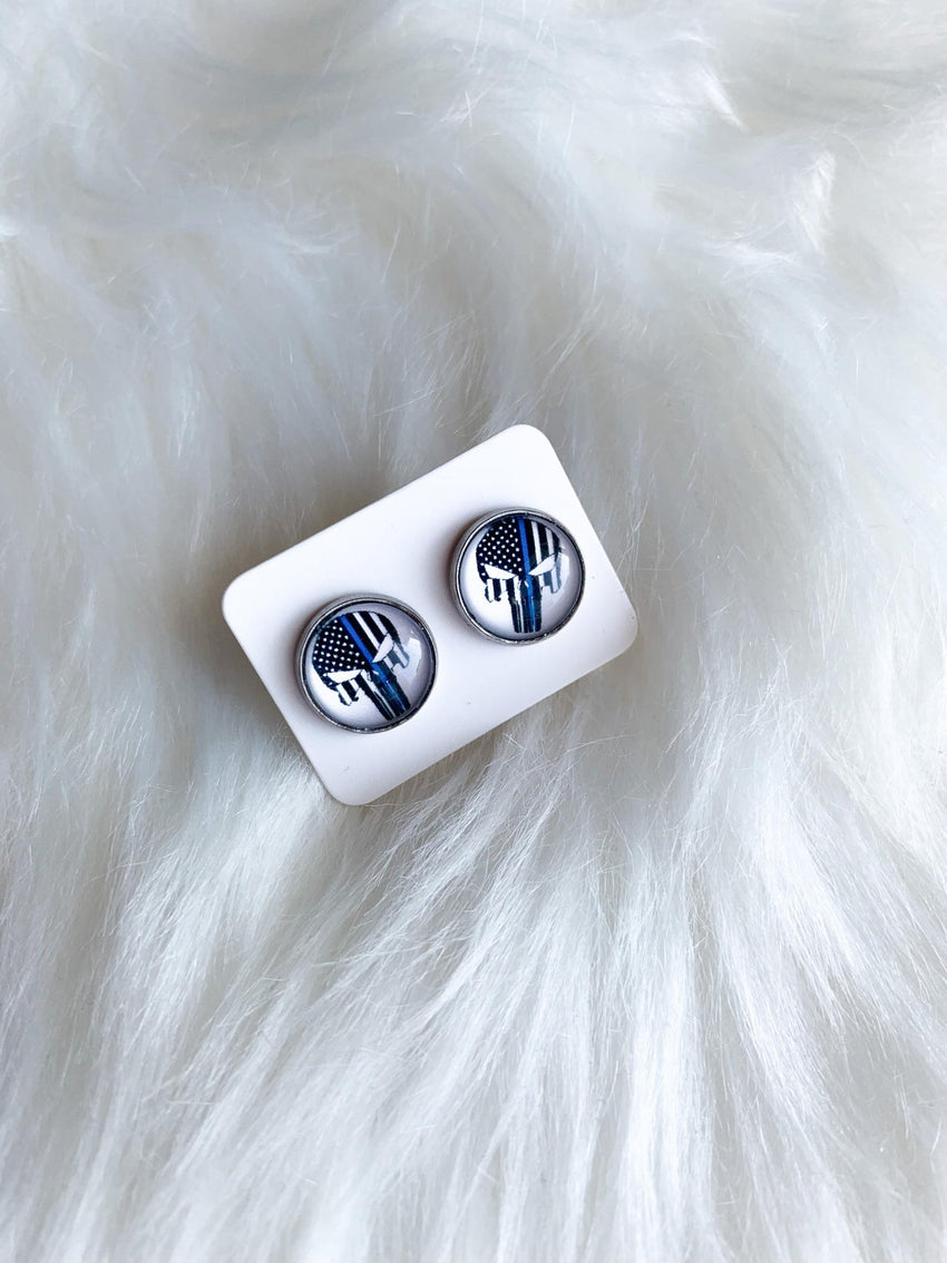 Thin Blue Line Punisher Cab Studs (12mm)