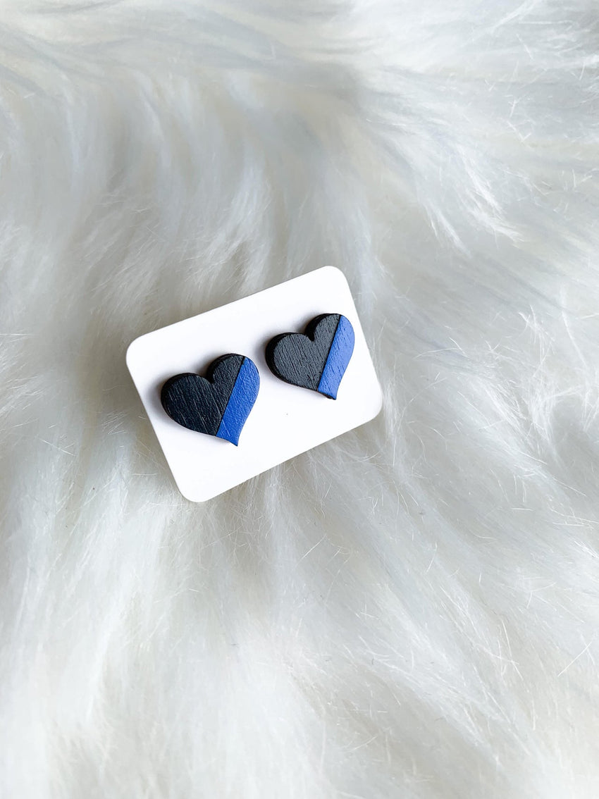 Heart Line Studs