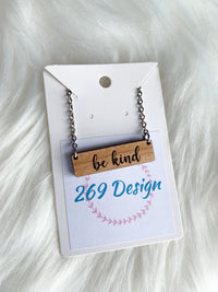 "Be Kind" Bar Necklace