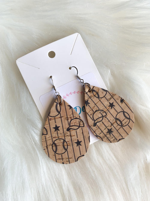 Baseball and Hat Teardrops (Cork)