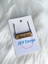 "Beautiful" Bar Necklace