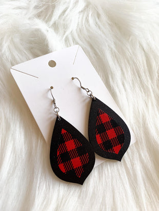 Buffalo Plaid Inlay Dangles