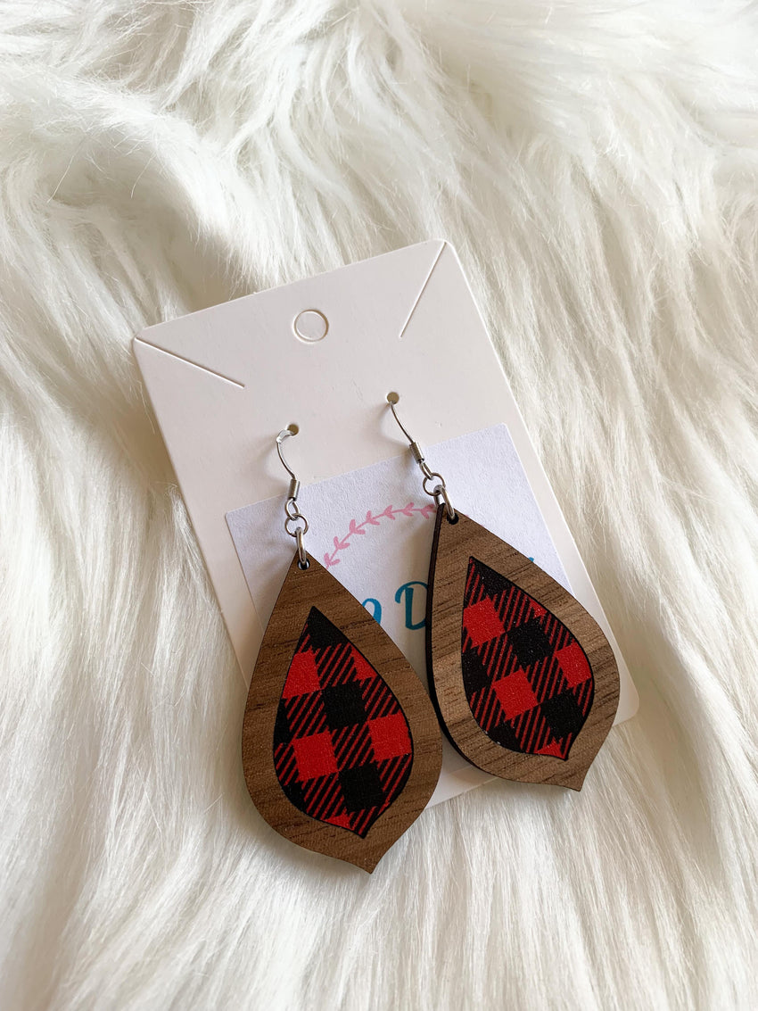 Buffalo Plaid Inlay Dangles