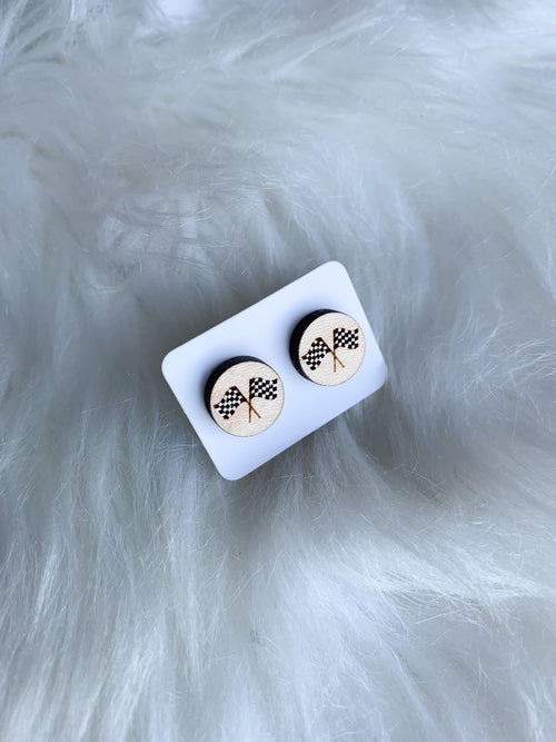 Checkered Flag Studs