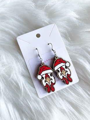 Chickens in Santa Hat Dangles