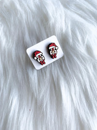 Chickens in Santa Hats Studs