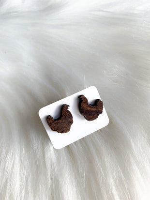 Chicken Silhouette Studs