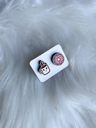 Coffee and Donut Studs