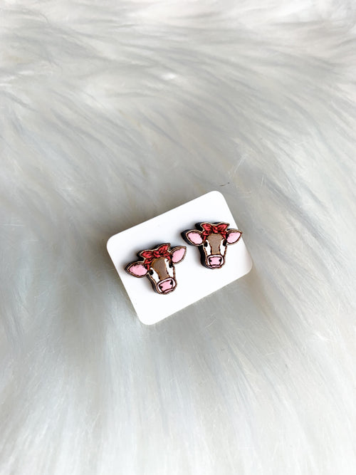 Cow Bandana Studs