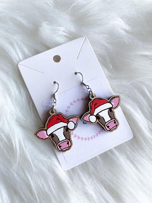 Cow Santa Hat Dangles