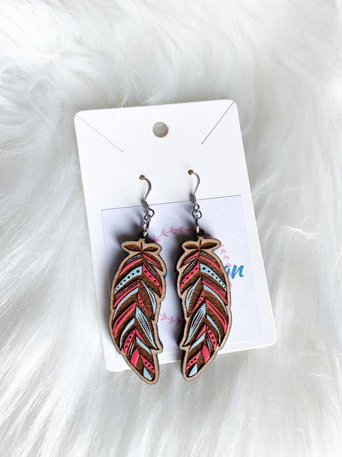 Engraved Feathers (Painted)