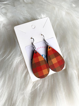 Fall Plaid Teardrops