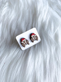 Goat in Santa Hat Studs