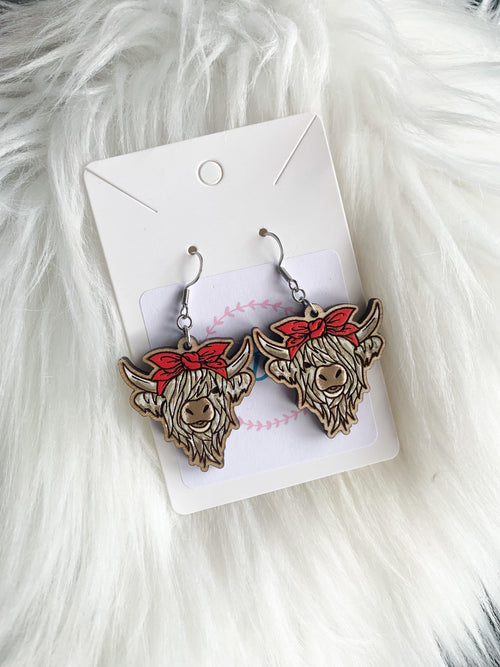 Highland Cow Bandana Dangles