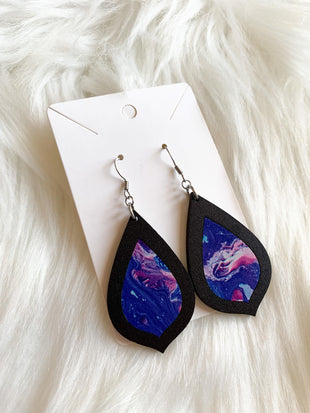 Paint Pour Inlay Dangles