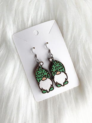 Leopard Print Gnome Dangles