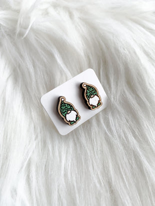 Leopard Print Gnome Studs