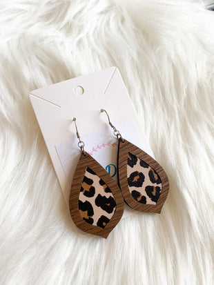 Leopard Print Inlay Dangles