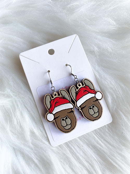 Llama Santa Hat Dangles