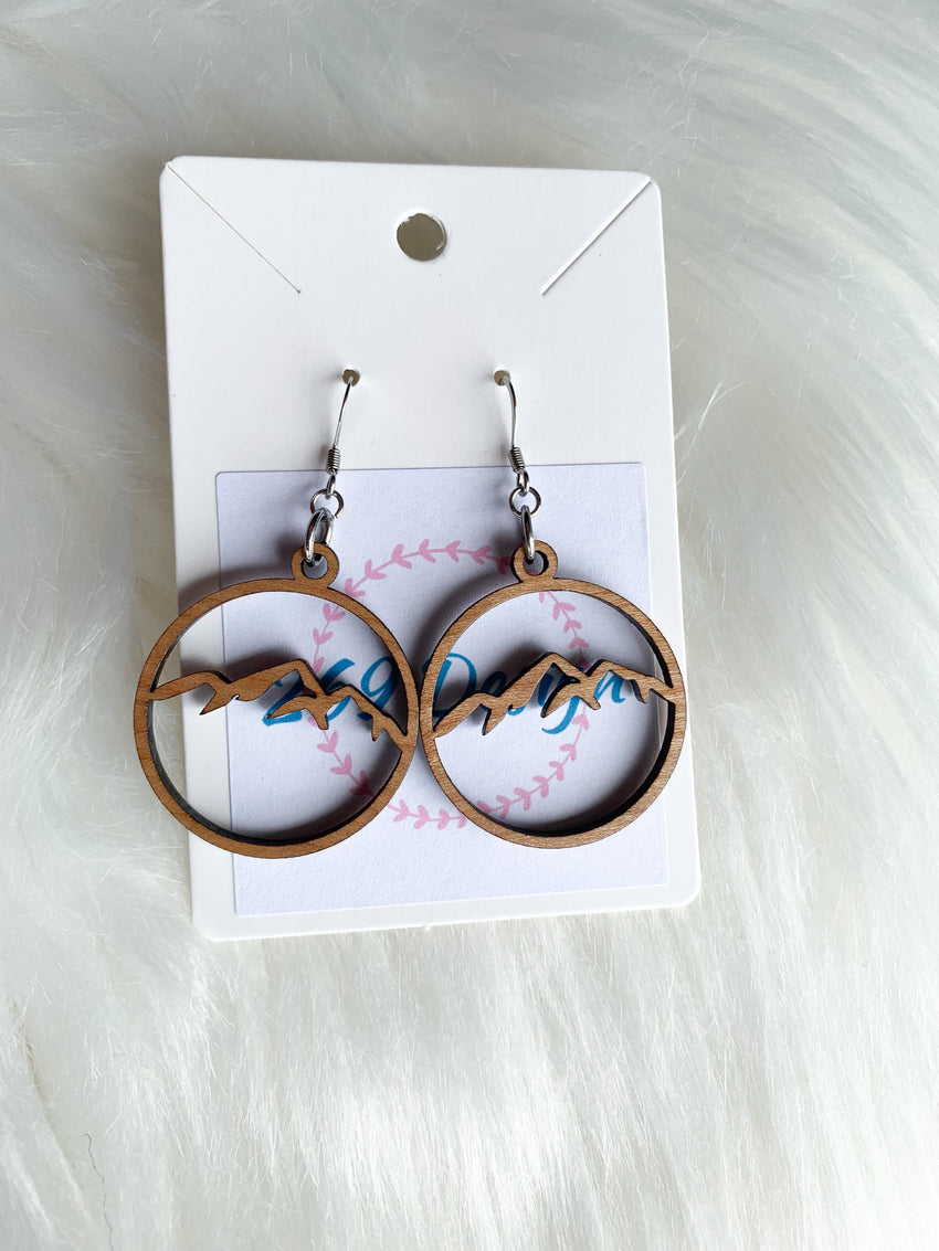 Mountain Silhouette Round Dangles