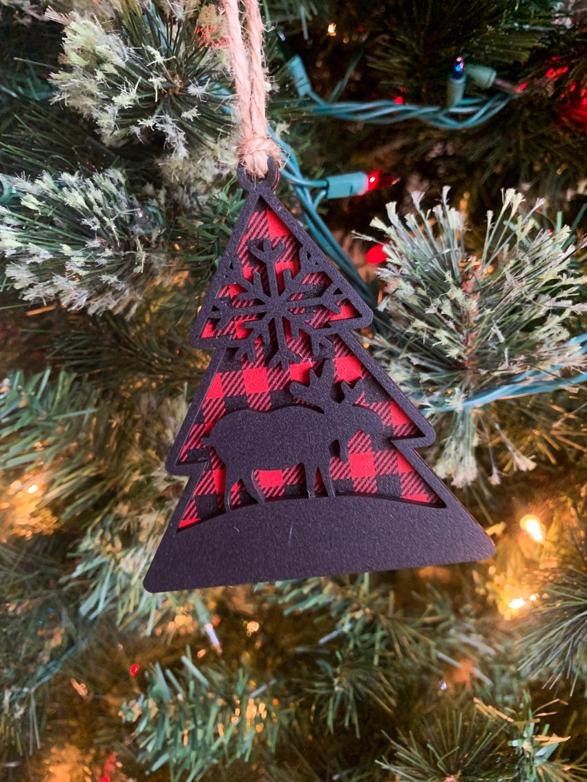 Woodland Themed Christmas Ornaments (Black)