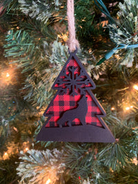 Woodland Themed Christmas Ornaments (Black)