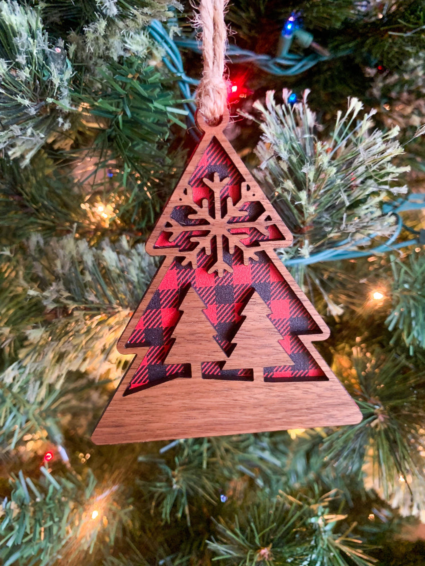 Woodland Themed Christmas Ornaments (Walnut)