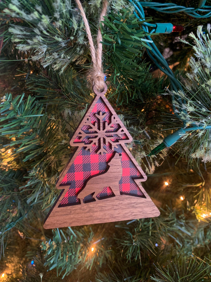 Woodland Themed Christmas Ornaments (Walnut)