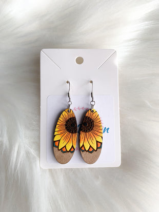 Oval Sunflower Dangles