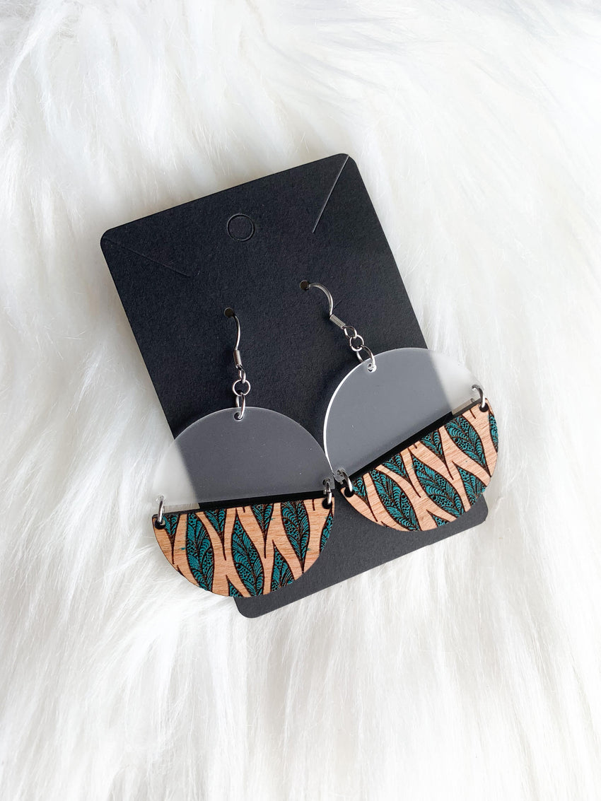 Painted Feathers - Stacked Circle Dangles