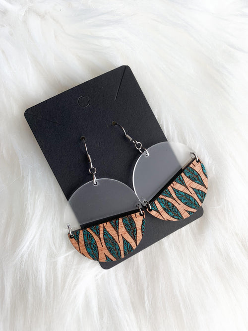 Painted Feathers - Stacked Circle Dangles