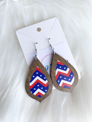 Patriotic Chevron Inlay Drops