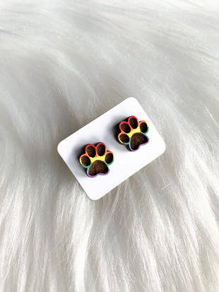 Paw Print Studs