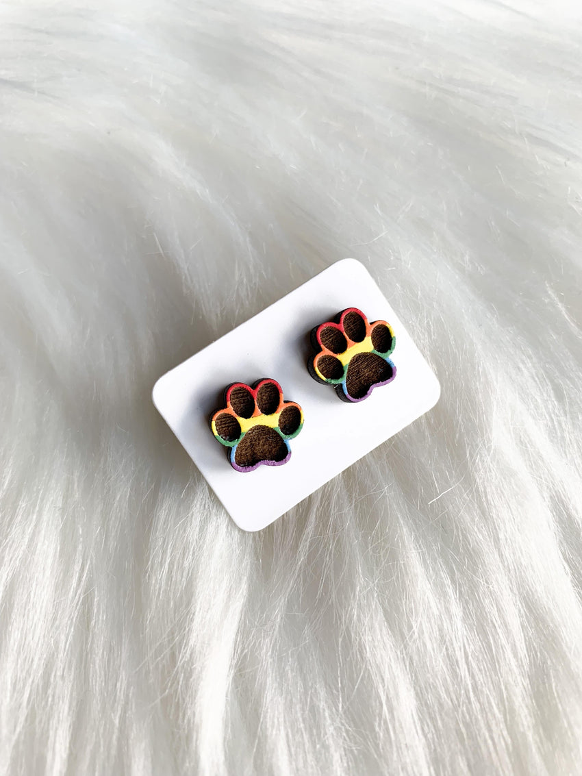 Paw Print Studs